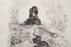 Адам и Ева , литография , 54/39 см