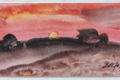 Залез, 2017г., акварел, 10/21 см